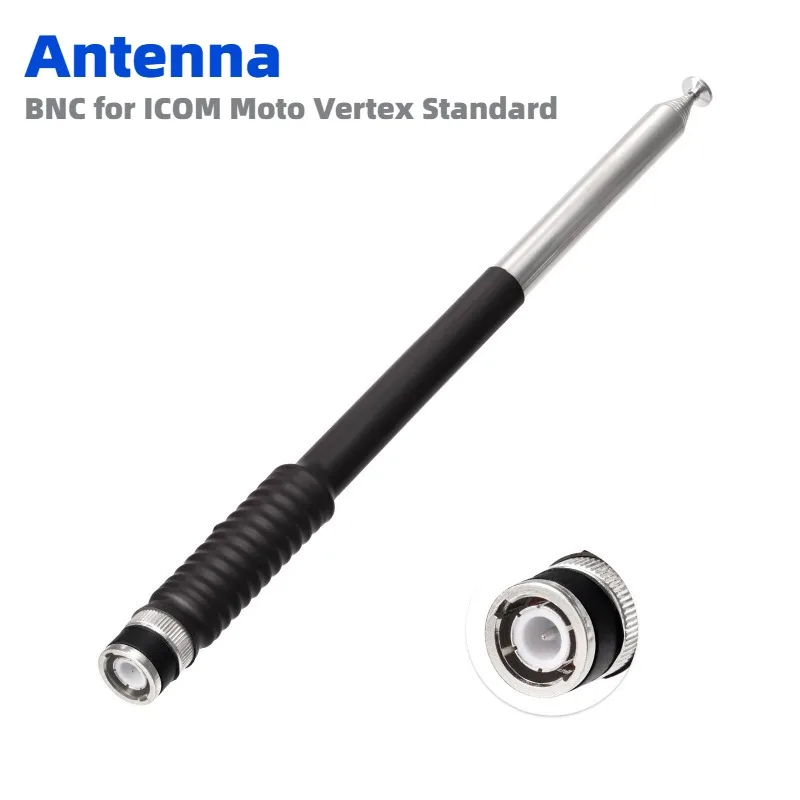 Телескопическая антенна BNC Male VHF 136-174 МГц для ICOM IC-V8 IC-V80 Kenwood TK100 TK200 Motorola HT440 CP500 Vertex Standard HR146