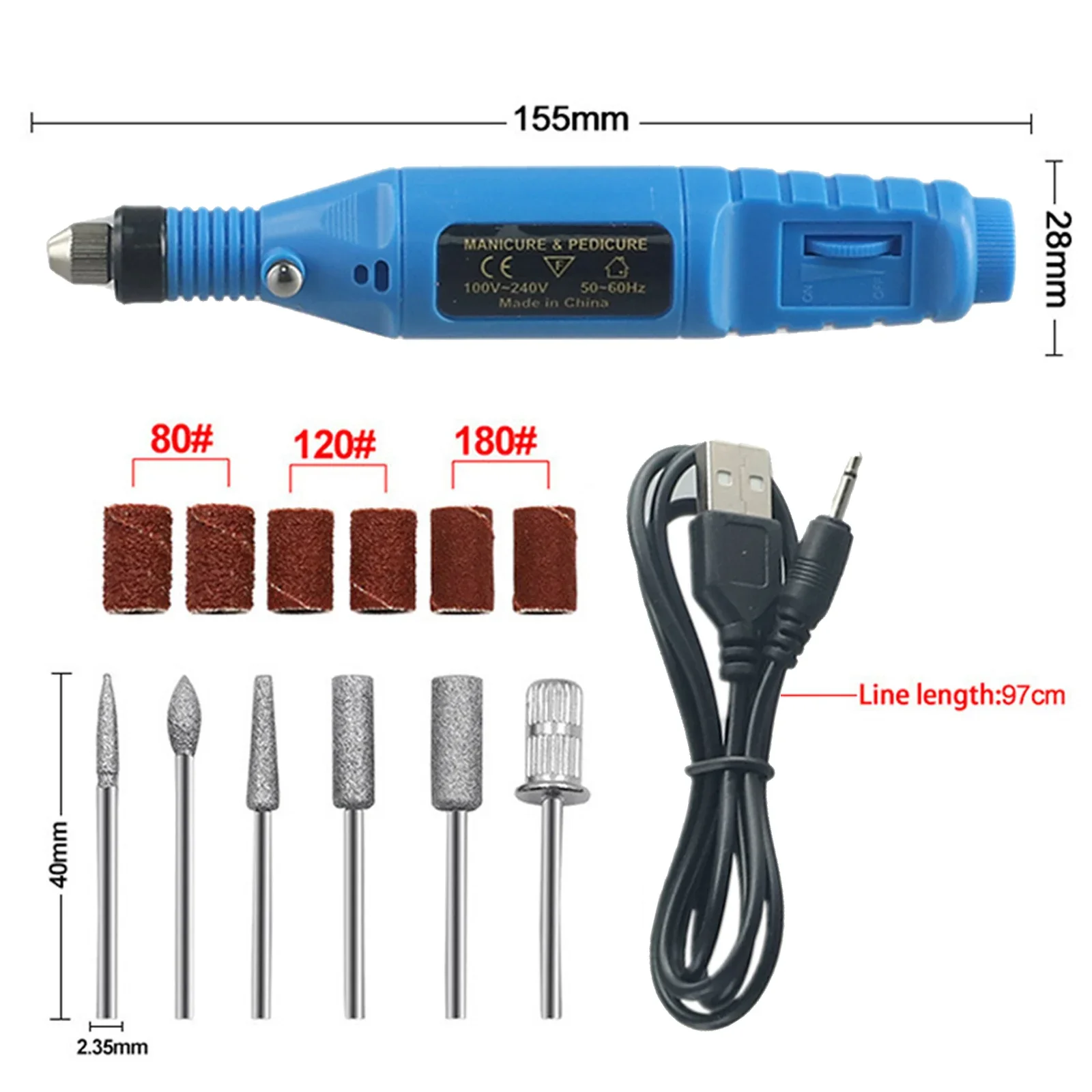 Mini Electric Nail Drill Machine Grinder Carving Pen Variable Speed Drill Rotary Tools Kit Engraver Pen For Grinding Polishing