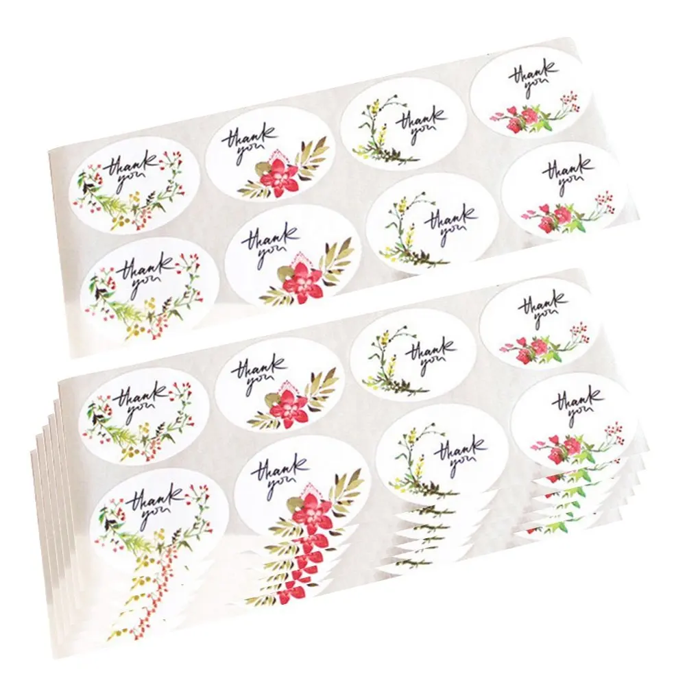 10Sheet Thank You Adhesive Sticker For Thank You Cards Packaging Design Labels Baking Decoration 3X3 4CM Vintage