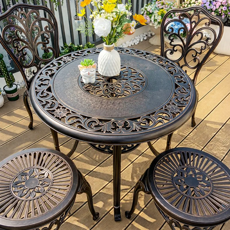 Outdoor Cast Aluminum Table Chair Set Die Casting, Garden Patio Balcony Villa Leisure Furniture