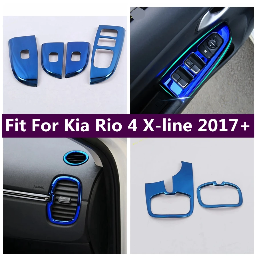 Dashboard Airconditioner Outlet Ac Vent Binnenruit Lift Schakelaar Knop Cover Trim Fit Voor Kia Rio 4 X-lijn 2017 - 2020