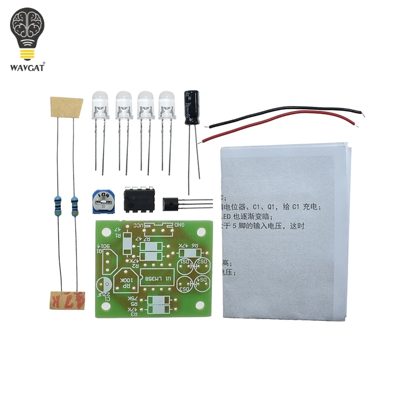 WAVGAT LM358 LED Breathing Light Kit Electronic Production Suite Electronic Kits DIY Parts Breath Light DIY Kit PCB laboratory