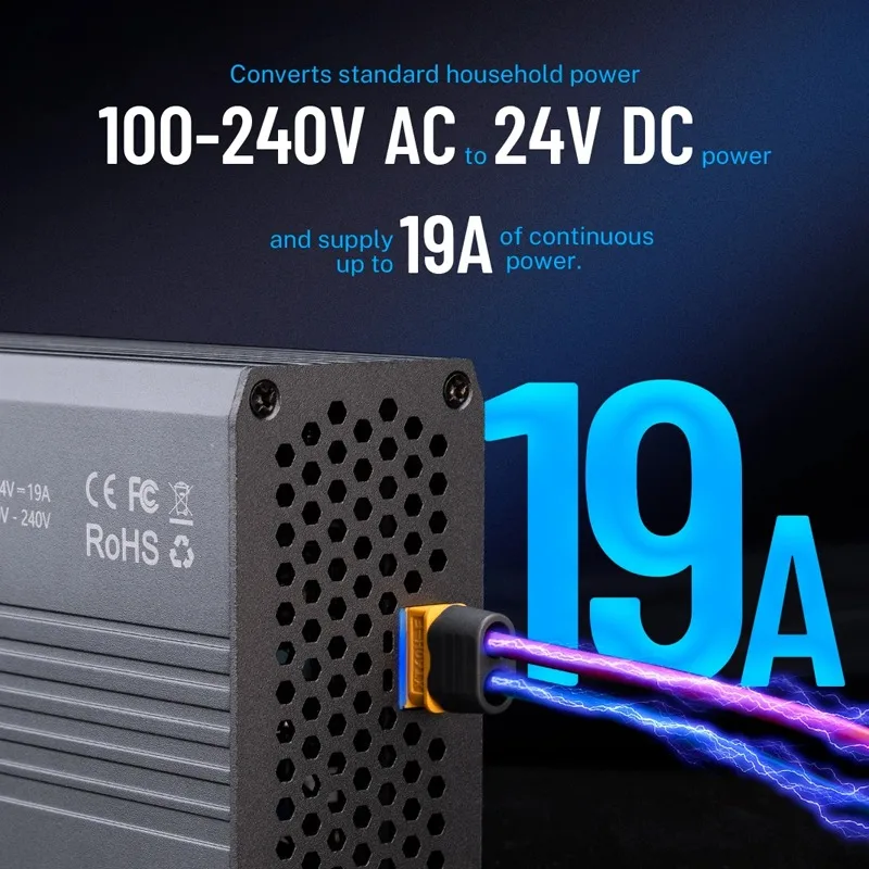 Zasilacz ToolkitRC ADP450 450W Wyjście XT60 24V19A Wejście AC 100V-240V do ładowarki akumulatorów ToolkitRC M8D M6D M8P M9