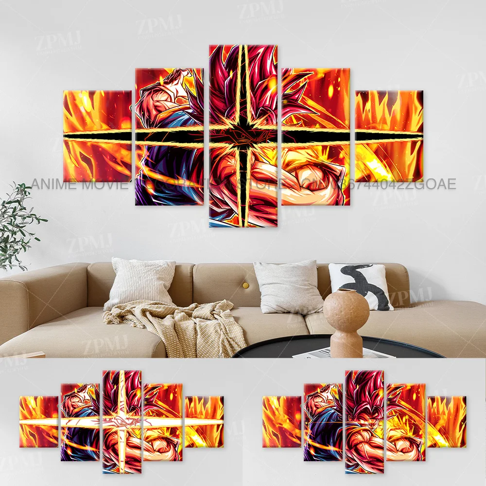 

Anime Dragon Ball Super Saiyan God Character Canvas Picture Interior Painting Home Decor Print Poster Room Frameless Wall Art
