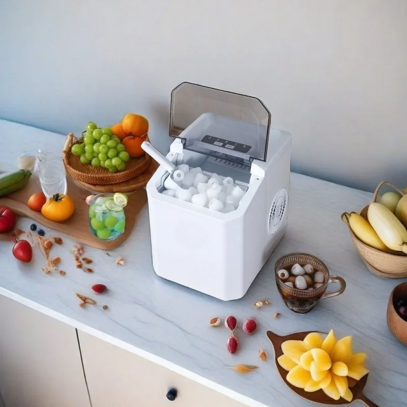 Automatic ice machine Small milk  shop Commercial dormitory Outdoor student Mini household ice cubes