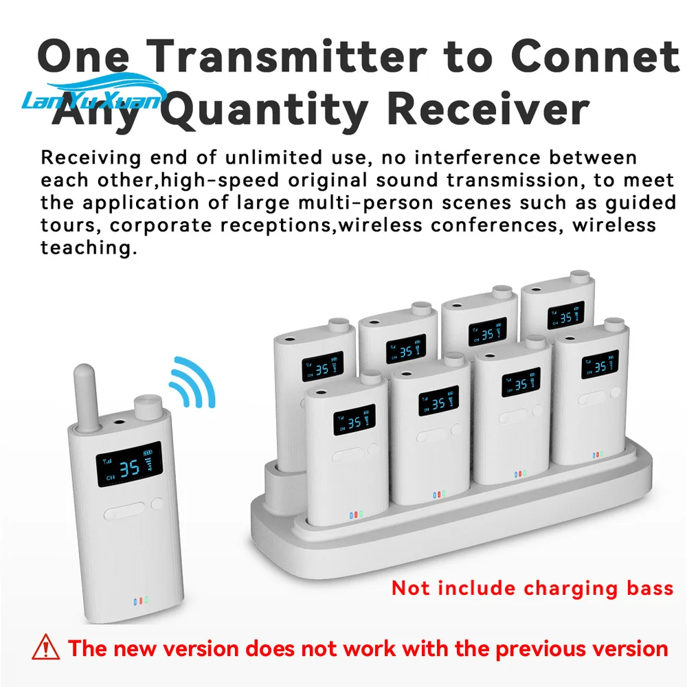 Wireless Tour Guide System with Microphone Portable Audio Transmitter Receiver for Church Excursion Museum Conference