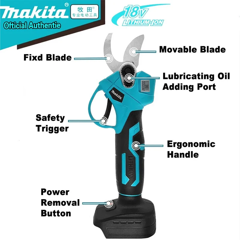 

Brushless Electric Pruning Shears Garden PowerTool Pruner Electric Garden Scissors Fruit Tree Fit Makita 18V Battery(NO Battery)