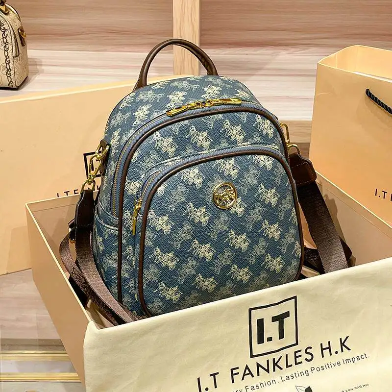 

2026 New Hong Kong Brand Genuine Leather Backpack,Luxury Mini Daypack,Large Capacity Stylish Summer Knapsack for Women
