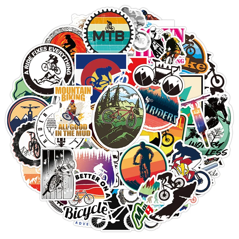 AliExpress NONE 50-Pack Mountain Bike Outdoor Cycling Sport Stickers Notebook Luggage Phone Doodle Decals Sticker