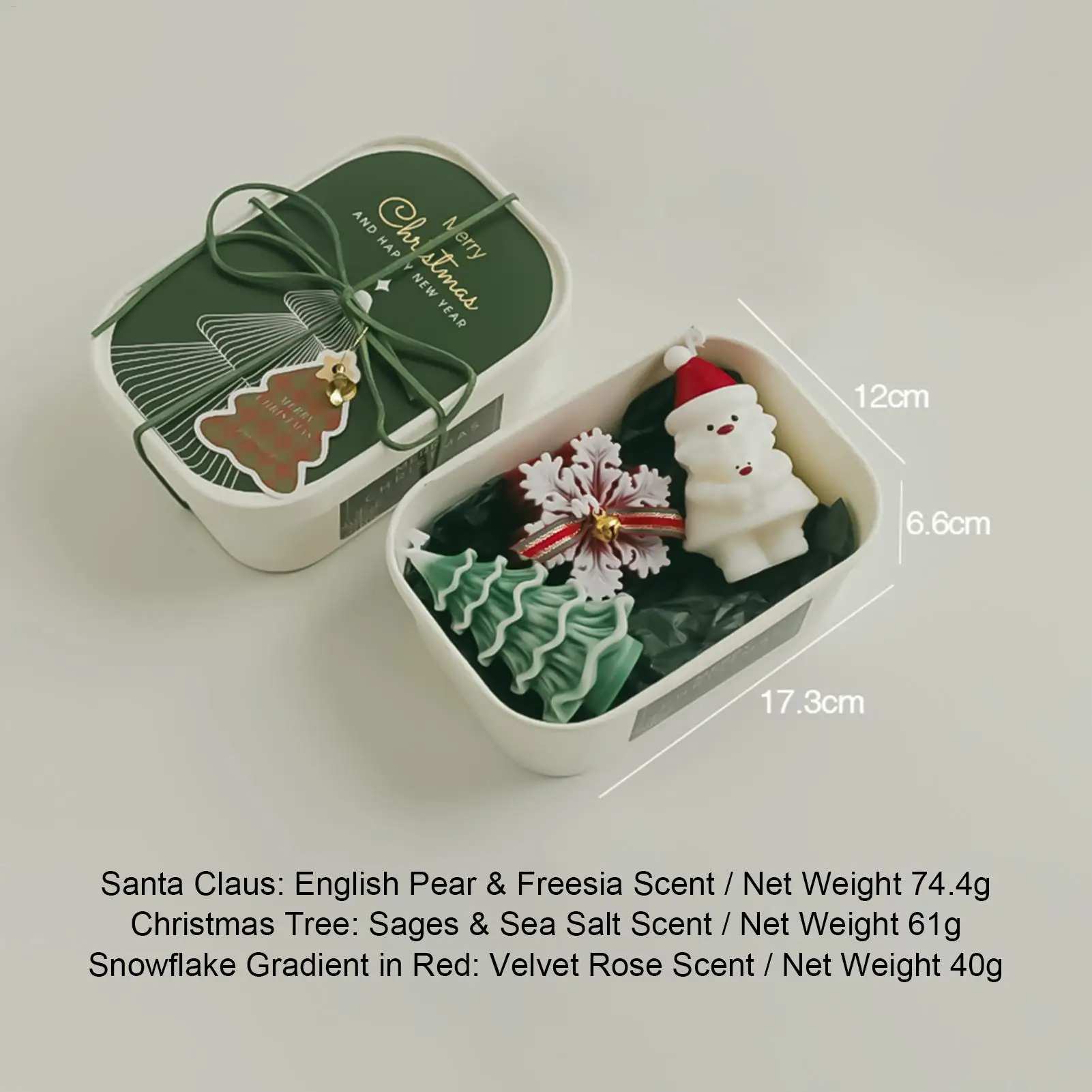 Christmas Candle Gift Box Christmas Tree Snowflake Deer Santa Claus Romantic Atmosphere Lovely Home Decorations