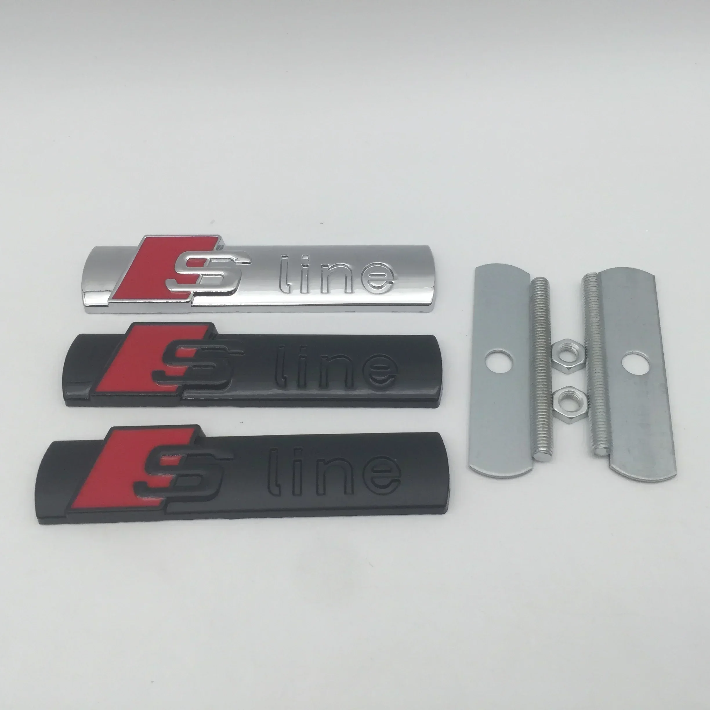 1pcs metal for Audi S line car front grille emblem Side Fender Rear Trunk sticker grill Badge Car styling Auto accessorie