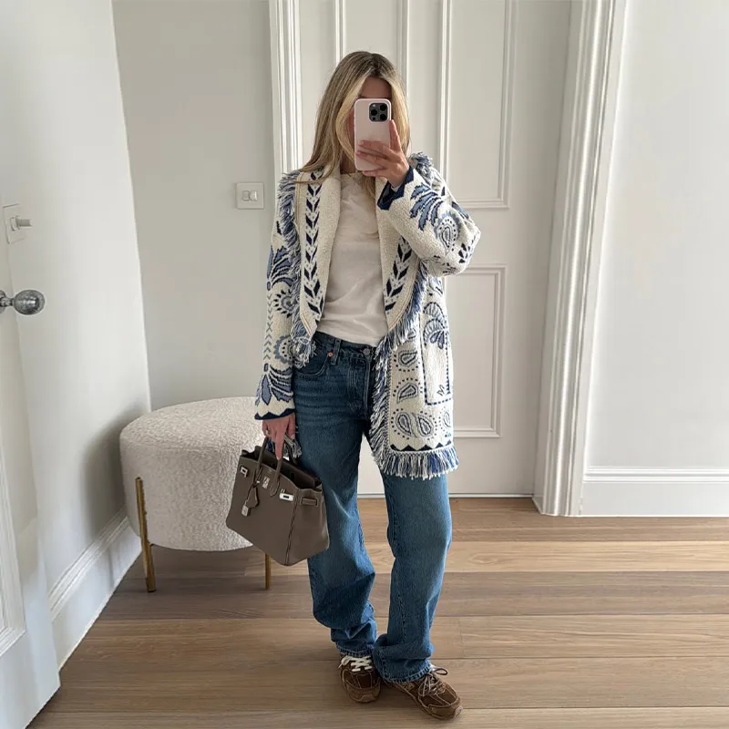 Elegant Knit Jacquard Tassel Belt Cardigan Women Lace Up Lapel Long Sleeve Warm Sweater 2026 Autumn Winter Lady Knitwears New 27 S8156573f785d49e3bdf032458dd35c4fG