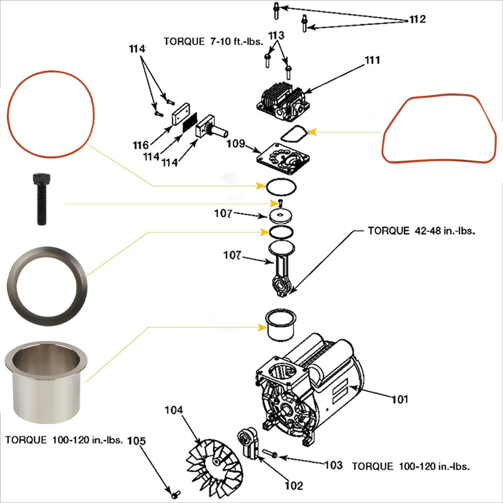 K-0650 Cable Air Compressor Service Kits Air Compressor Cylinder Sleeve For Craftsman Devilbiss Porter Cable Air Compressor