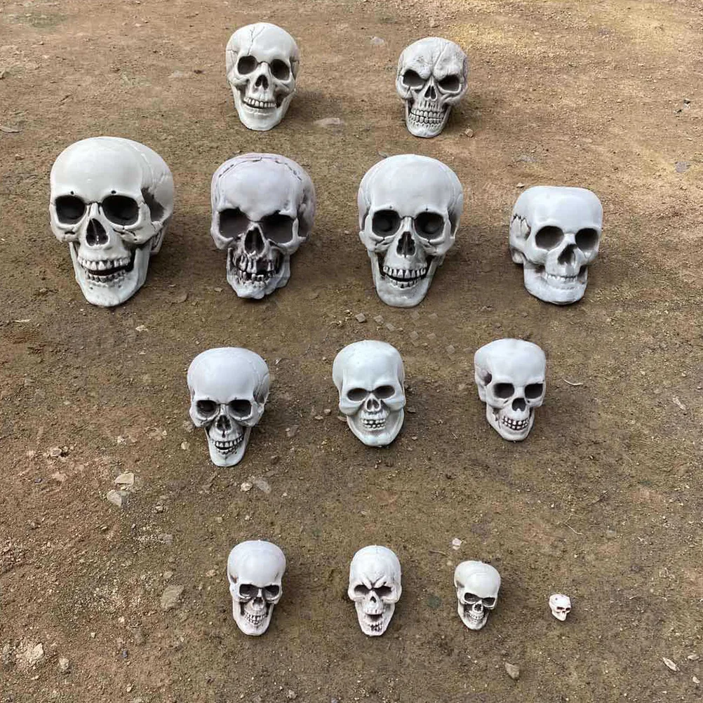 

8 шт. реалистичный череп Хэллоуин украшения пластиковые черепа призрак фестиваль реквизит компактный Крытый и открытый фотосессия искусство