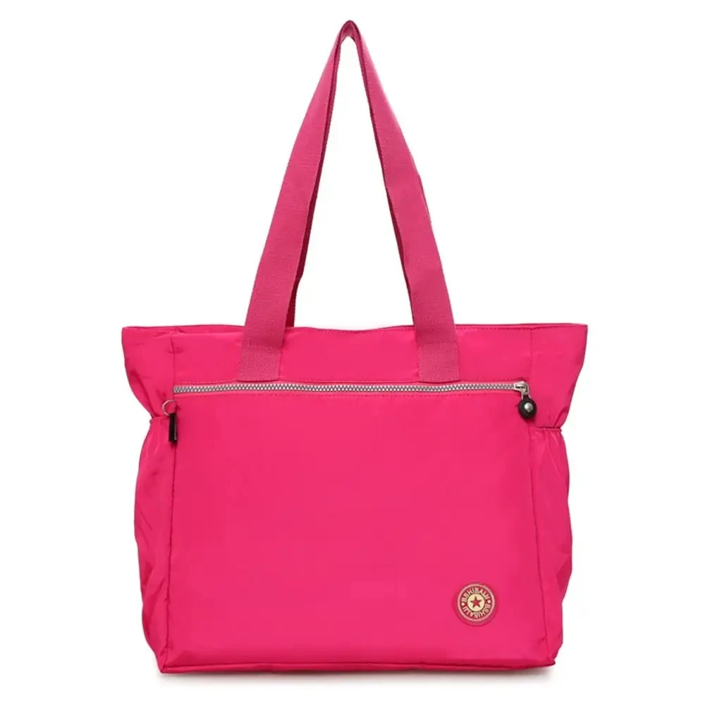 Super große Tasche! Einfarbige Frauen Einkaufstasche Mode große Kapazität Handtasche Umhängetasche Nylon Damen Geldbörse Tasche Einkaufstasche – Detail 3
