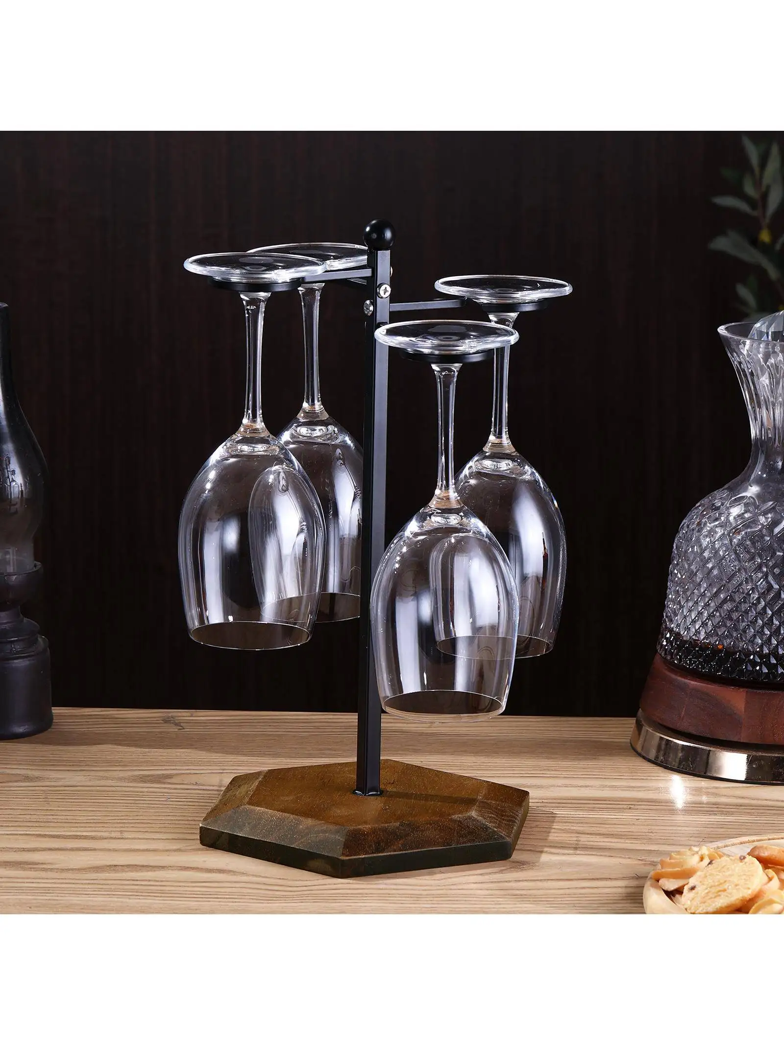 support-elegant-pour-verres-a-vin-en-fer-style-europeen-design-suspendu-base-en-bois-pour-presentoir-a-champagne-et-vin-rouge