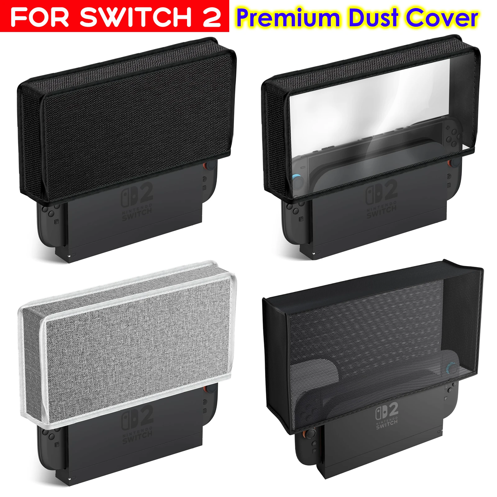 Dust Cover for Switch 2 Console & Dock – Anti-Scratch, Waterproof Protective Sleeve for NS 2 Dust Covers