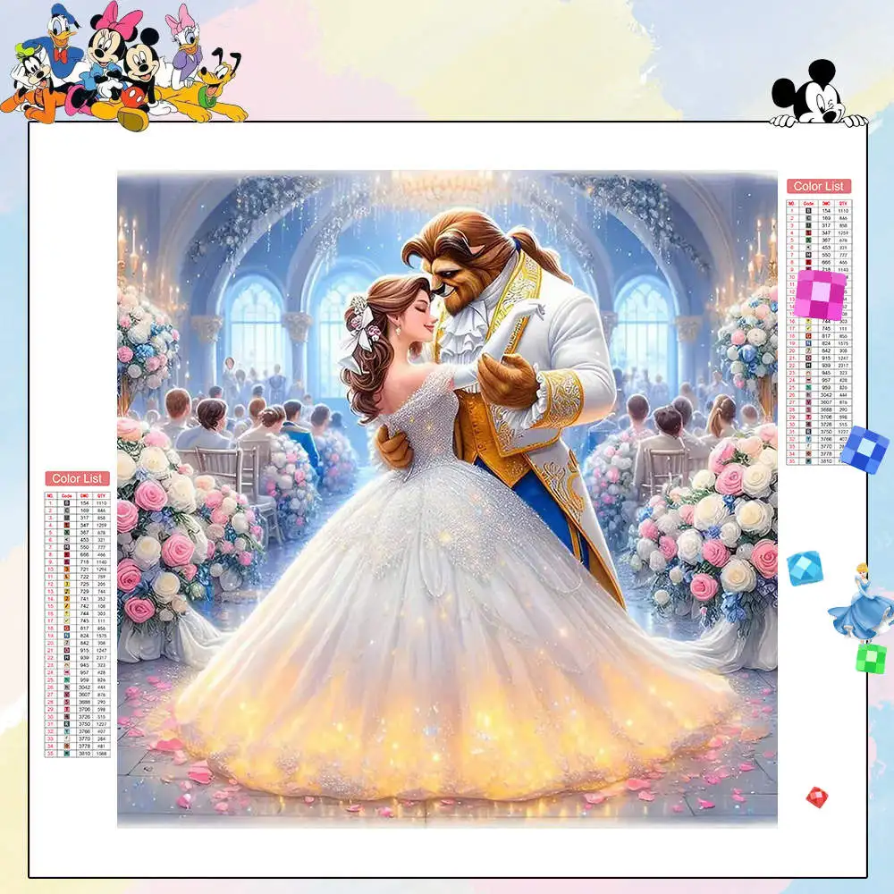 

Наборы алмазной живописи Диснея «Красавица зверь», акриловые стразы, 5D, полная круглая алмазная вышивка, художественная картина, мини