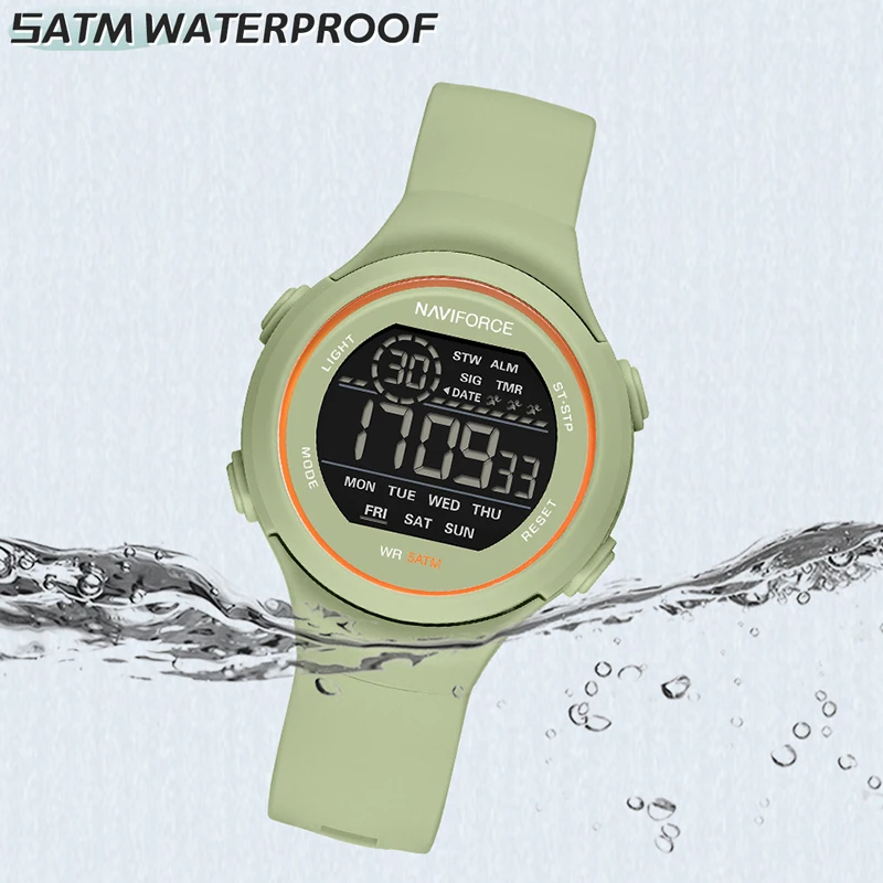 NAVIFORCE New Brand Creative Silica Strap Women's Bracelet Wrist Watches Laides Electronic Watch Fashion Wild Waterproof Clock