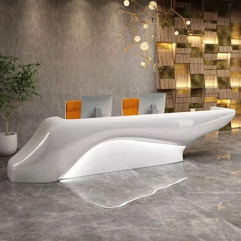 عداد استقبال منحني مخصص لخزانة عرض تسجيل النقود في المكتب الأمامي للشركة