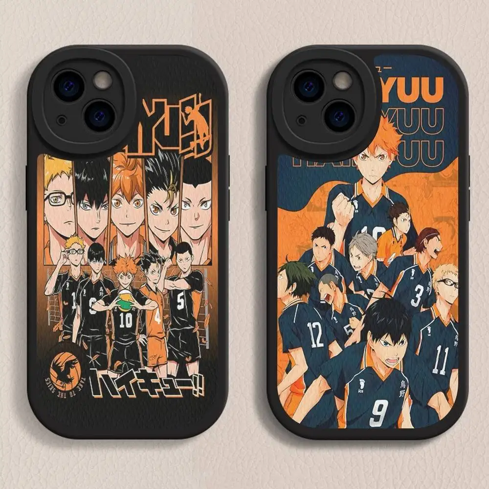 Haikyuu Karasuno Volleyball Anime Phone Case Hard Leather For iPhone 16 15 14 13 12 Mini 11 14 Pro Max Xs X Xr 7 8 Plus Fundas #6