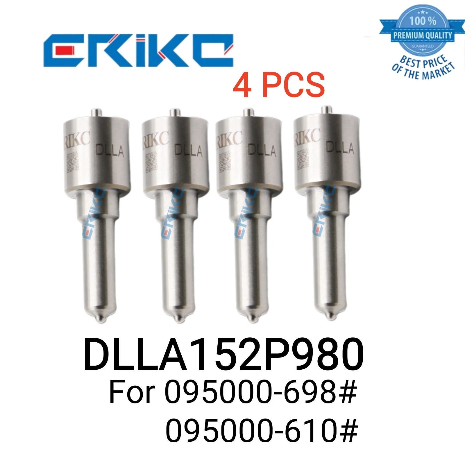 4 PCS DLLA152P980 093400-9800 Jet Nozzle Assy DLLA 152 P 980 Common Rail Injector NozzleDLLA 152P980 for 095000-698# 095000-610#