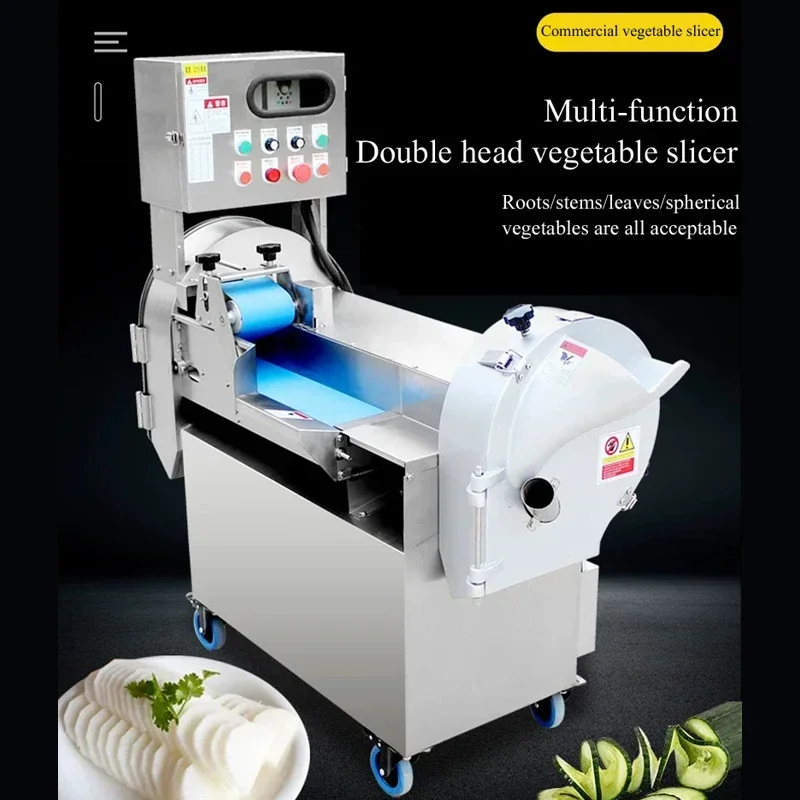 220V Electric Slicer Meat Cutter Machine Commercial Stainless Steel Meat Slicer Vegetable Cutting Machine Shredded Diced