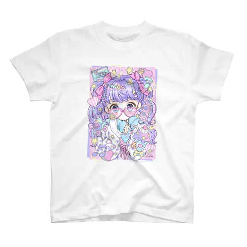 

2026 New Japanese Cute Girl Fashion Home Outdoor Rest T-shirt Men's and Women's Loose Sports T-shirt Round Neck Large Size