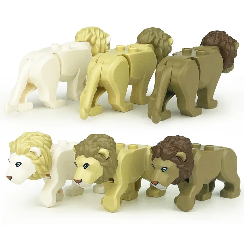 The Zoo African Animal Mini Action Figures Lion Elephants Camel Elk Giraffe Gorilla Horse Tiger Building Blocks Brick Toys Gift