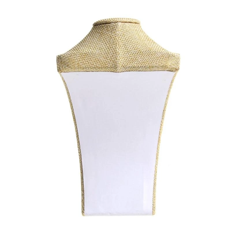 

A52E Women Model Neck Model Linen Jewelry Display Stand Bracket Necklace Chest Rack