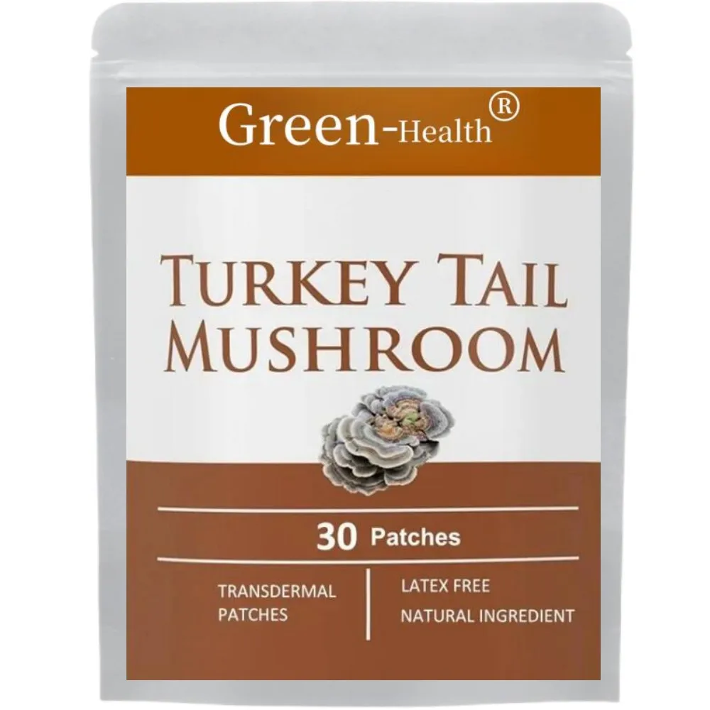 

30 Patches Turkey Tail Mushroom Transdermal Patches Promotes Balanced Immune and Digestive System