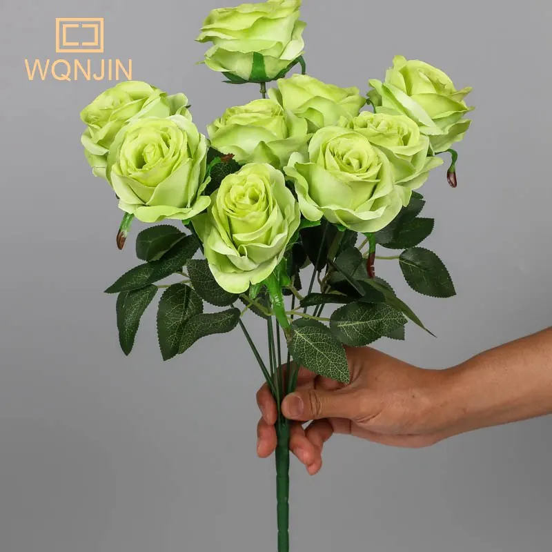 9 Köpfe lila künstliche Blumen Heimdekoration 9 Farben Schönheit Seide gefälschte Blume speziell für Hochzeit und Festival Dekoration – Detail 2