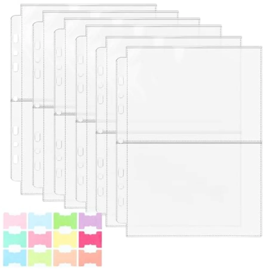 60 Pcs Tick Clear eeves, mmodate 240 4x6 Potos 3 Mini Binder 8.5x9.5 inc Covers Top-Loading ket Protector Seets Poto eeves wit