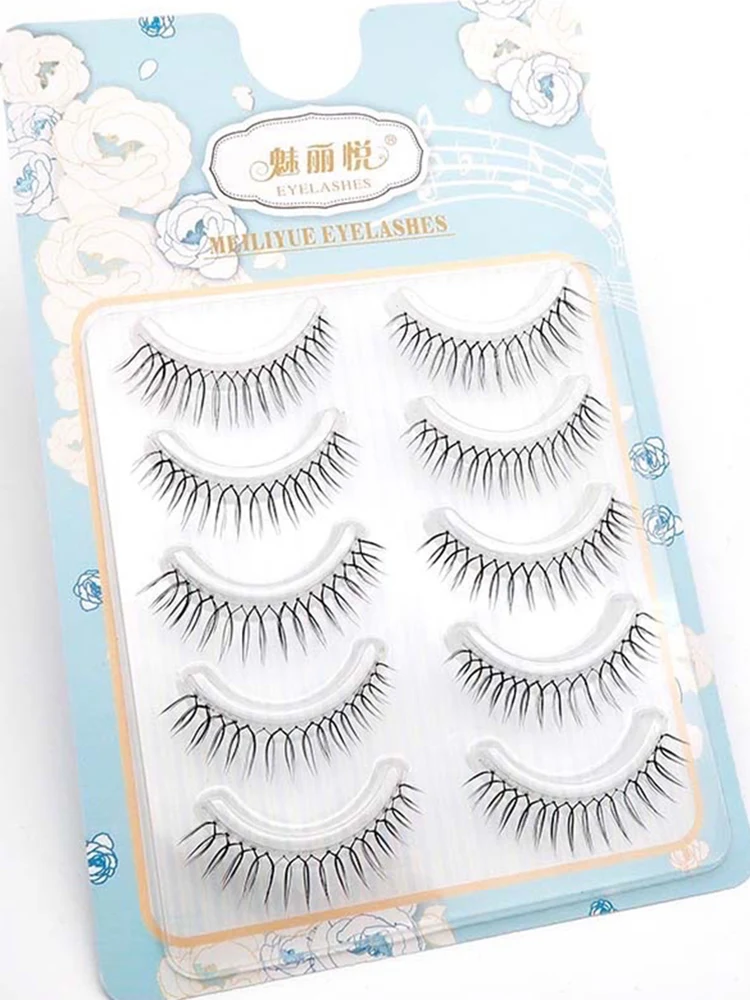 Pestañas postizas coreanas en forma de U Zhang Yuanying, extensión de pestañas en forma de V suave y Wispy Natural, banda transparente de ojo cómic