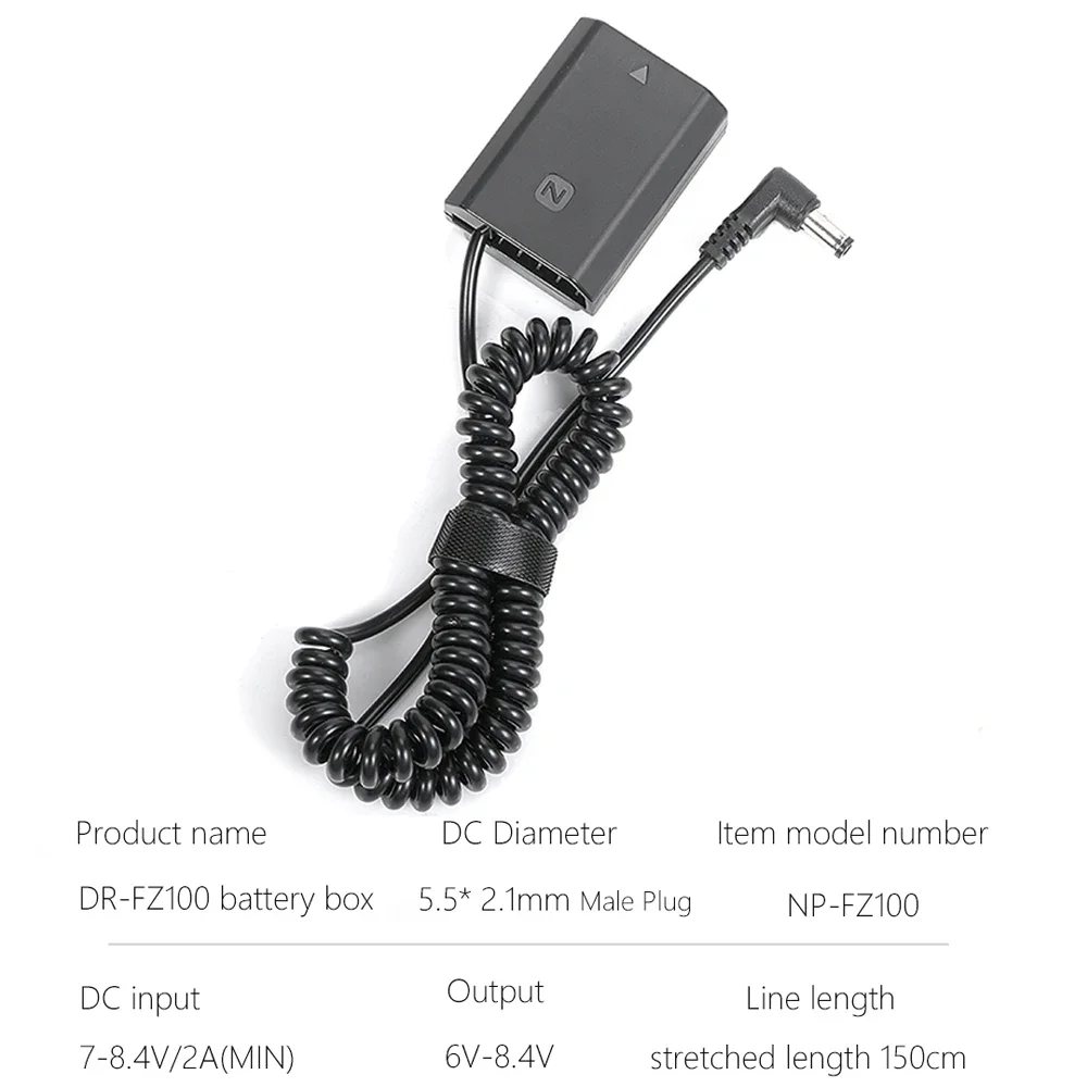 Camera Full Decoding Dummy Battery DC FZ100 Dummy Battery for Sony A6600 A7III A7RIII A7SIII A7RM4 A7RIV ILCE-9 A9 II A7C Camera