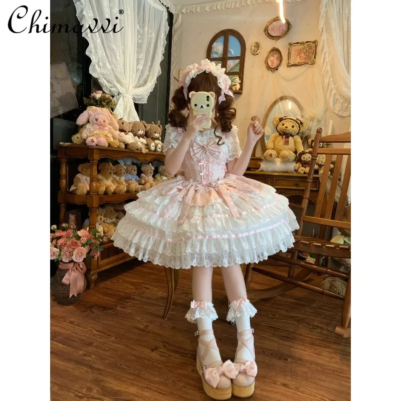 

Original Design Ballet Style Lolita Strap Dress 2025 New Super Fairy Sweet Girl Birthday Party Elegant Princess Puff Dresses