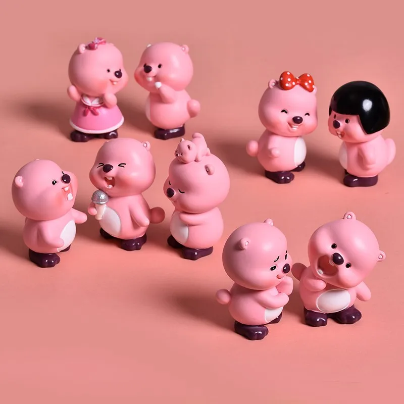 Pink Beaver Loopy Serie Blind Box Figurka dziecka Anime Peryferyjna zabawka Biurko Sypialnia Pokój dzienny Ozdoba Dekoracja Prezent