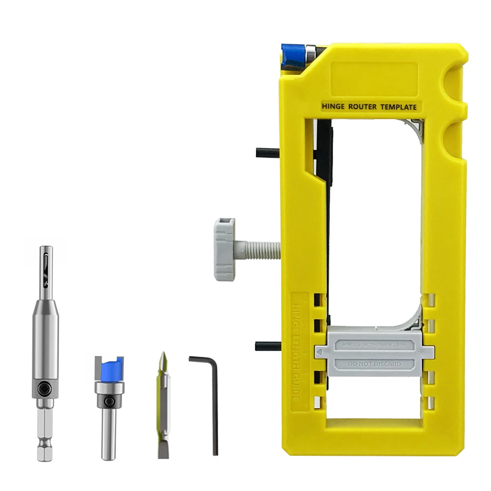 Door Hinge Jig Plastic 3‑5in Length 1/4‑5/8in Radius Hinge Router Template for Woodworking Door Hinge Router Template