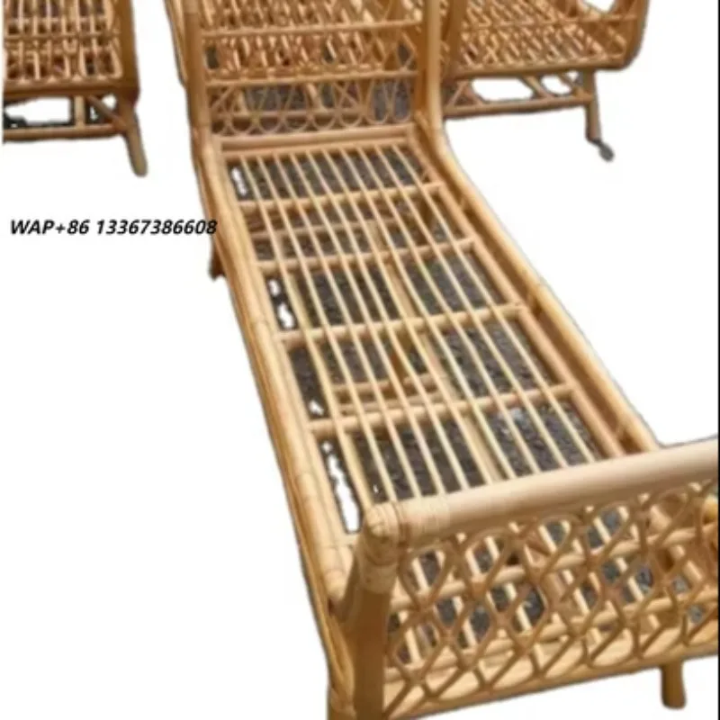 Indonesian handmade high-quality inflatable rattan sofa bed with cooling function fabric to decorate living room