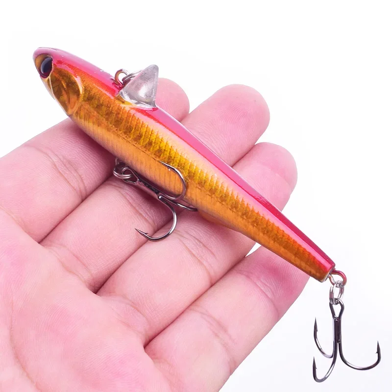 1 Pc 9cm 13.8g Fishing Lure Winter Ice Hard Bait VIB with Sinking Lead Inside Sea Diving Swivel Jig Wobbler Fishing Tackle
