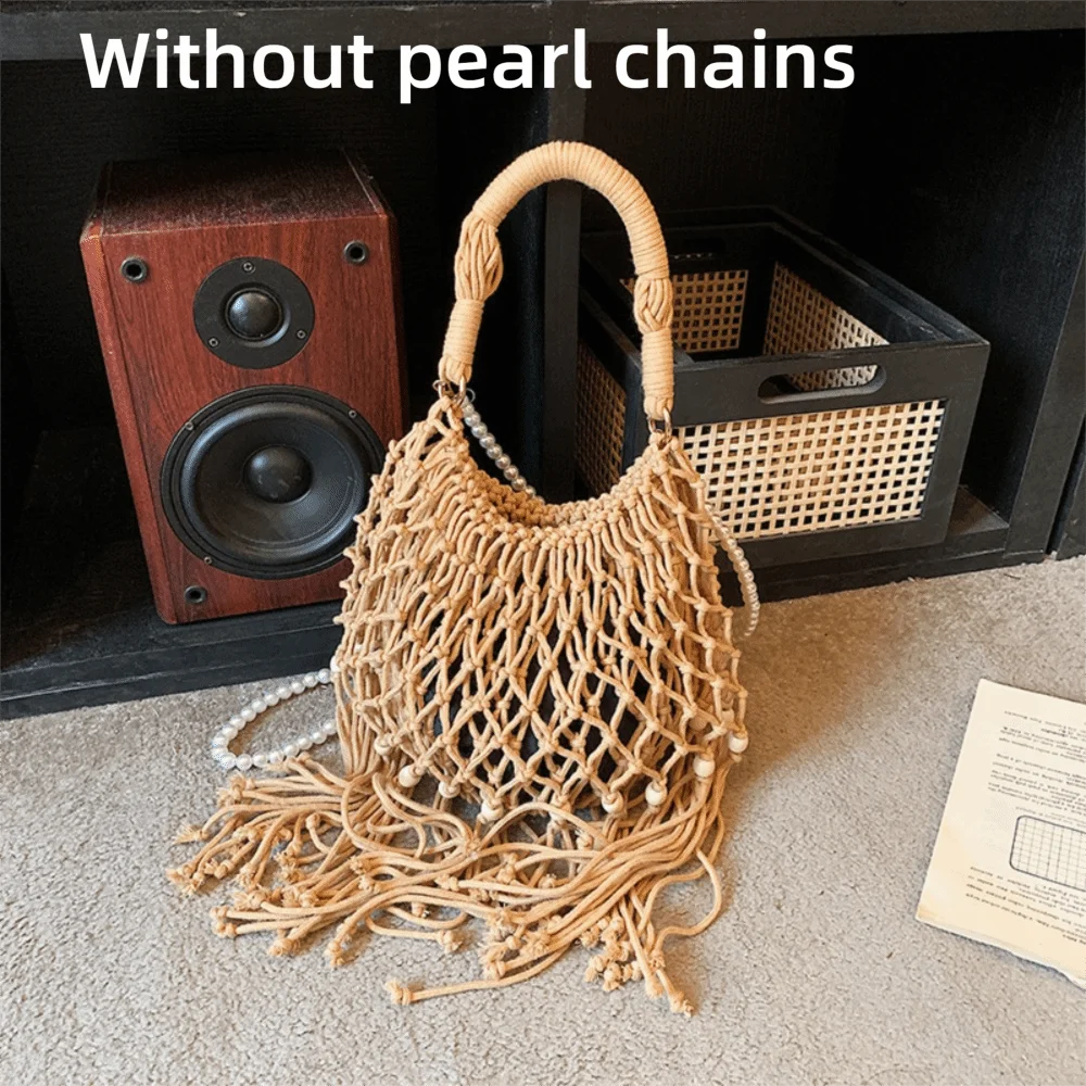 

Новая легкая сумка через плечо ручной работы в богемном стиле, плетеная сумка с бахромой, летняя сумка-кроссбоди