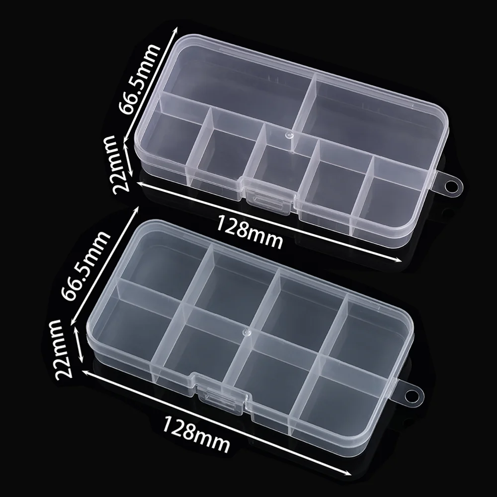 1 pz 7/8 Griglia Contenitore di plastica trasparente per gioielli per perline Custodia per orecchini Scatola di immagazzinaggio rettangolare per gioielli
