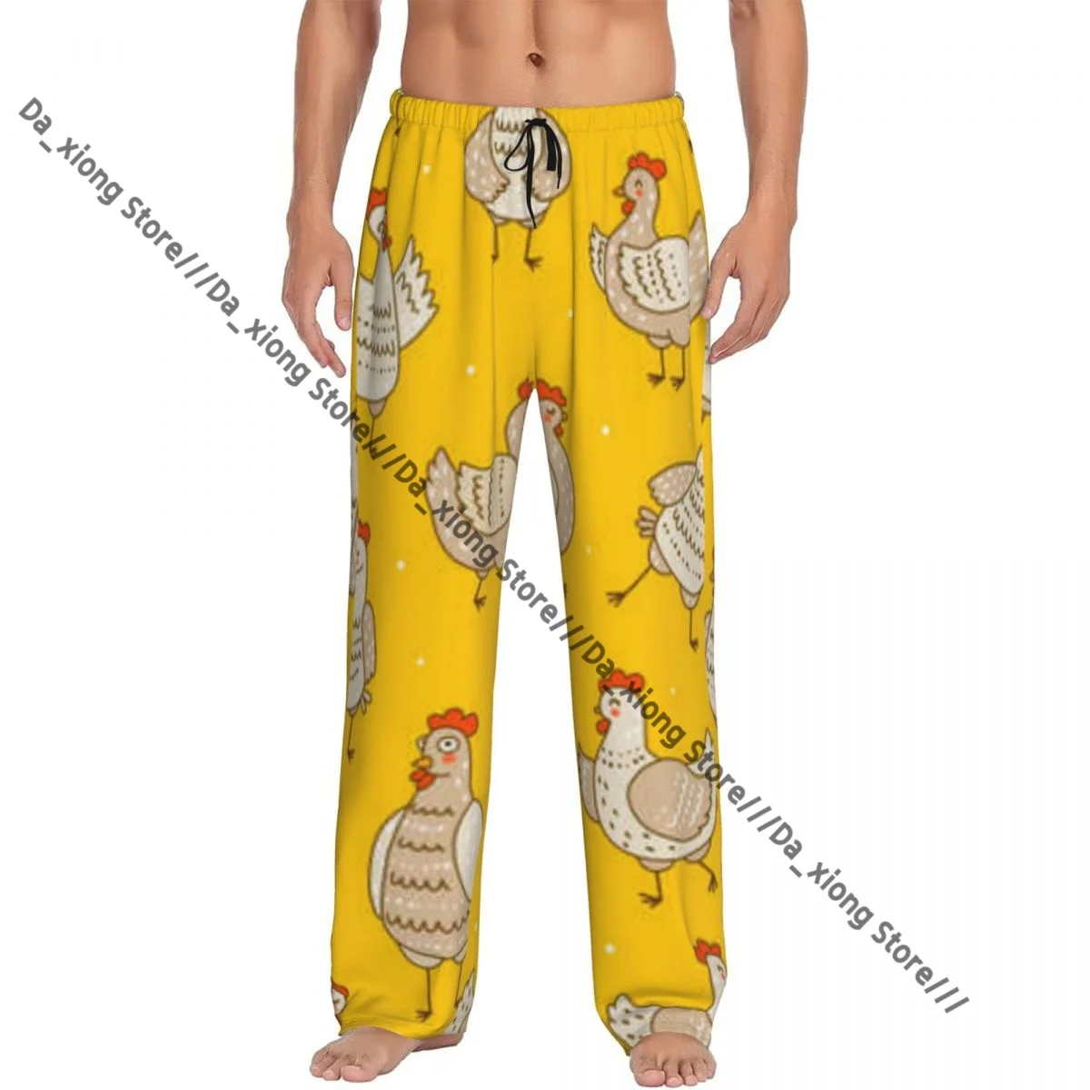 

Мужские пижамы с милыми цыплятами, курами и петухами, пижамные штаны, брюки для отдыха, штаны для сна