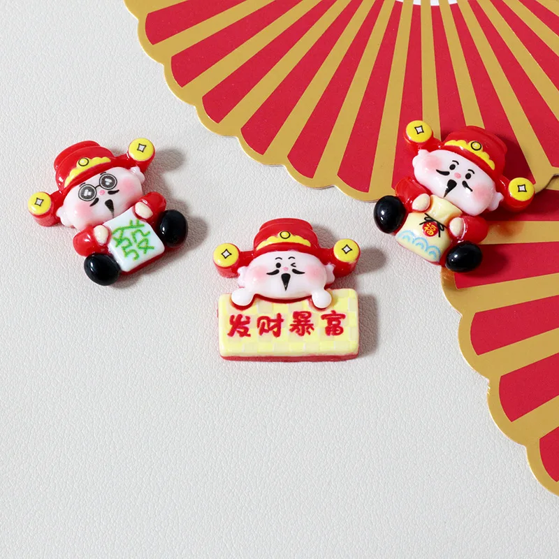 السنة الجديدة مهرجان الربيع إله الثروة التصحيح الراتنج اليدوية كريم الغراء قضية الهاتف المحمول مفتاح سلسلة الثلاجة ملصق مايكرو لا #2