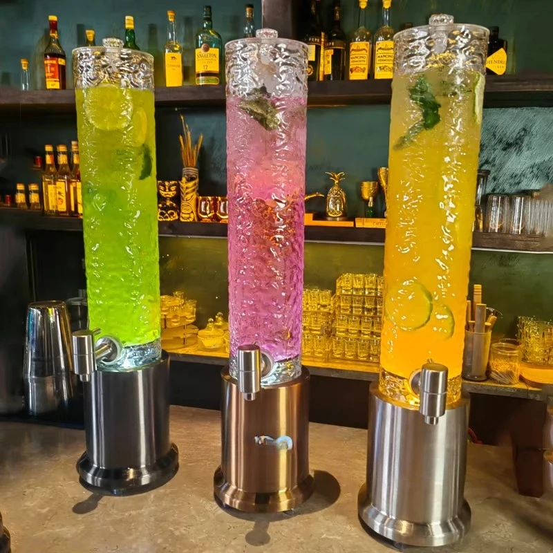 

New in stock Light Emitting Diode 2L Beverage Dispenser Metal Beer Tower Party Light Beverage Bar Juice Dispenser