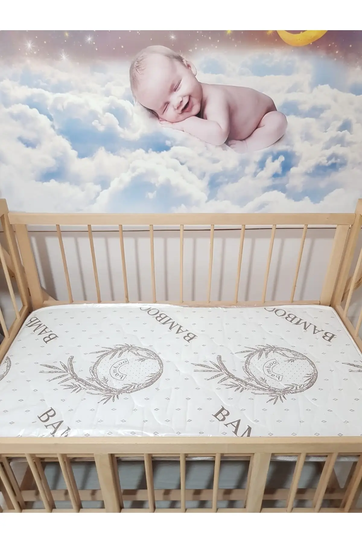 Cómoda esponja de bambú para bebé, colchón de 5 Cm