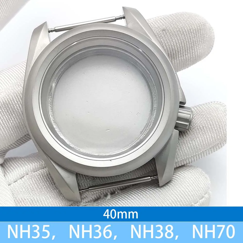 

40mm sapphire automatic mechanical case, suitable for NH35, NH36, NH38, NH70, screw-down water-resistant crown