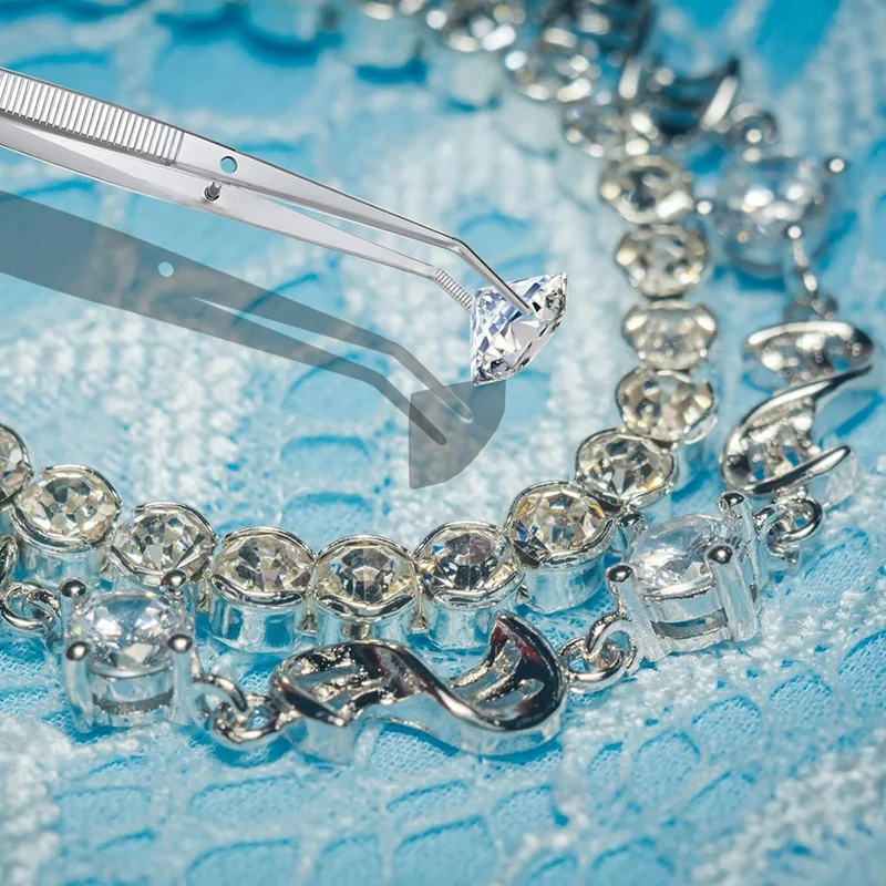 18-комплектные пинцеты из нержавеющей стали с изогнутым зубчатым кончиком, универсальные изогнутые остроконечные пинцеты для рукоделия-A26I