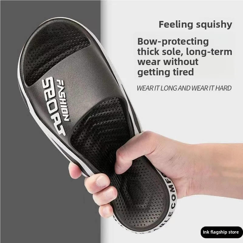 

Мужские нескользящие тапочки с жестким ботом, простые в обслуживании, легкие домашние летние нескользящие домашние тапочки для купания