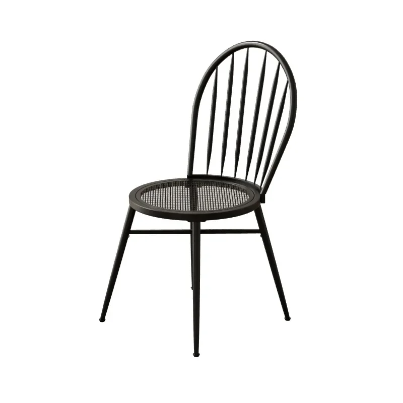 

Vintage American home wrought iron chair Outdoor cafe Milk tea shop Leisure back chair